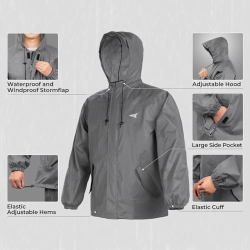 KastKing AquaLite Waterproof Rain Suit for Men and Women, Loose Fit, Lightweight, Durable Rain Gear