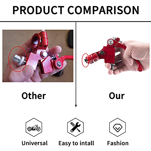 Cncmotok B0974CR553_CA NARF Red Folding Aluminum Clutch Brake Lever For 22Mm 7/8 Inch Handlebar 110Cc 125Cc 140Cc Ttr 125Cc Ssr Xmotos Apollo 125 Pit Dirt Bike Motorcycle thumb #4