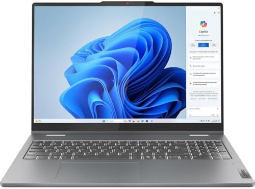 Image of Lenovo IdeaPad 5 2-in-1 with AMD Ryzen 7 8845HS Processor, 16 inch WUXGA Touchscreen Display, 16GB LPDDR5X RAM, 1TB SSD, Digital Pen, Backlit KYB, FP Reader, and Win 11 Home