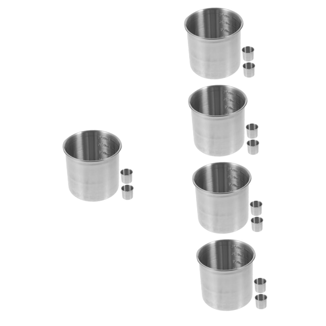 5 Ensembles Tasse À Mesurer Gobelet Doseur Tasses À Mesurer De Cuisson Tasse De Nourriture Sèche Centres De Table De Cuisine Bac À Glace Acier Inoxydable Silver 3 Pièces * 5 Ciieeo