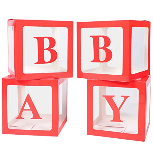 TOPPERFUN 4piezas Decoración De Cumpleaños Cajas De Globos Cajas Para Revelación De Género Decoración Para Fiesta