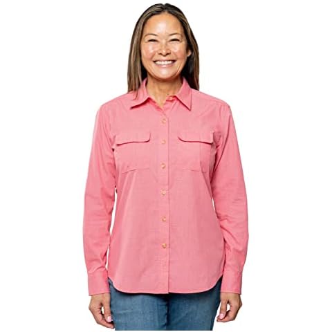 Insect Shield Women's Long Sleeve Field Shirt Pro, UPF 30+ Outdoor Fishing Shirt with Built in Bug Protection, Light Berry, Large Cover