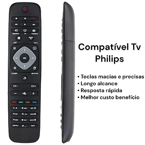 Controle Remoto Compatível Com TV Philips Smart Universal LED LCD Hd 4k CR4303 Series 4000 A 8000