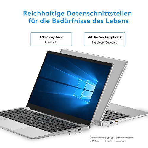 Auusda Laptop 8GB DDR4 256GB SSD Win 11Pro Intel Celeron J4105 PC (Up to 2.8Ghz), 14.1 Inch Notebook with Mini HDMI, USB-Ax2, Micro SD Card Slot, Camera, Windows 11 Pro, 3TB Storage Upgrades – Bild 4