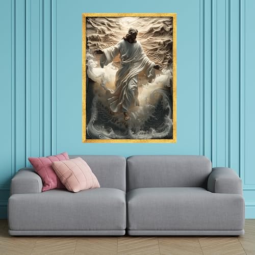 Tableau Jésus marchant sur l'eau : le cadeau chrétien idéal avec cadre 40x60 - 4