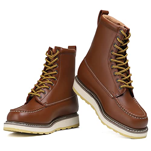 HANDPOINT Mens 8" SureTrack Soft Toe Slip Resistant Work Boots Comfortable Durable, 869944