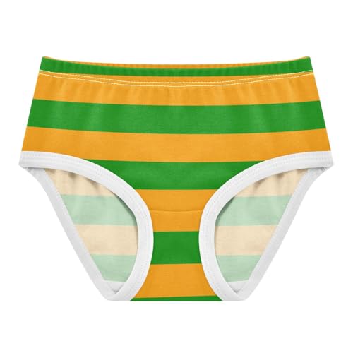 Orange Green Stripe Toddler Girls's Underwear 2T