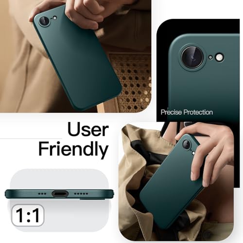 Image of JETech Slim Case for iPhone 17e /16e, Midnight Green | Camera Lens Protection, Ultra-Thin Matte Finish, Lightweight Minimalist Cover