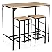 IDMarket - Table Haute de Bar Detroit et 2 tabourets Design Industriel