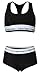 Fabio Farini Reggiseno Sportivo, Reggiseno Racerback e Mutandina Abbinata in Nero o Blu Navy Nero 2 M