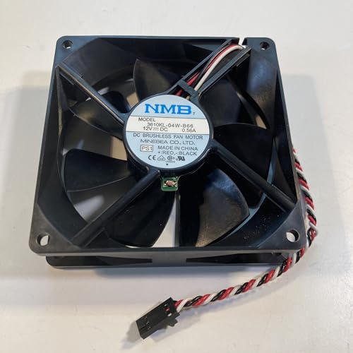 NMB Minebea Co LTD 3610KL-04W-B66 - Ventilador de refrigeración sin escobillas de CC de 92 mm x 92 mm x 25 mm con interruptor de sensor de calor de control térmico, compatible con el estilo de