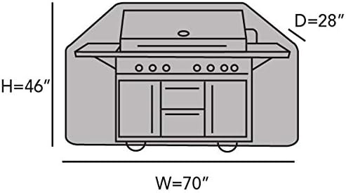 Miniatura 2 de Covermates Funda para parrilla, poliéster resistente, resistente a la intemperie, dobladillo con cordón, parrilla y calefacción-Ripstop gris