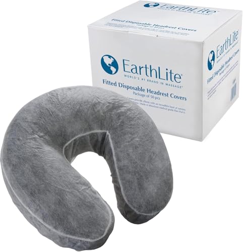EARTHLITE Fitted Disposable Face Cradle Covers Medical-Grade Soft Non-Sticking Massage Headrest Covers for Massage Tables & Massage Chairs (50 count)