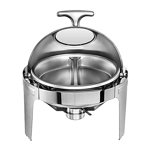 XBSXP Runde Speisenwärmer Chafing Dish, Alkoholheizung Edelstahl Chafer Dish Buffet Get Together Party School Factory… – Bild 3
