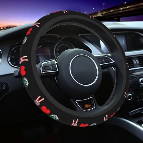 America Peace Bulgaria Bulgarian Flag Car Steering Wheel Cover Elastic Non Slip Vehicle Steering Wheel Protector 15 Inch for Men Women