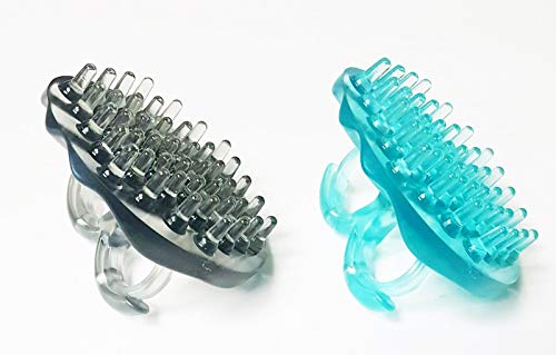 body & sole Shampoo and Scalp Toning Brush (2 Pack) -- Use to Clean Hair and Scalp, Helps Control Dandruff, Apply Hair Products, Increase Scalp Circulation (1 Gray & 1 Aqua)
