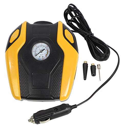 Portable Air Compressor Tire Inflator, DEALPEAK DC 12V Outdoor Car Air Compressor Pump Tyre Inflator with Long Power Cord Pressure Gauge for Auto Tires, Bicycles, Pool Toys and Other Inflatables