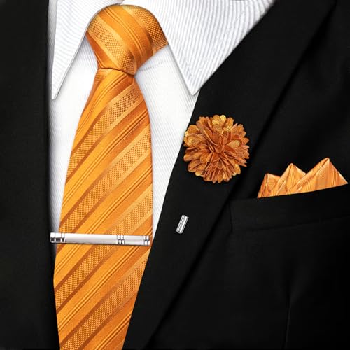 Image of DiBanGu Silk Pre-tied Ties for Men Formal Adjustable Necktie Set | 6PCS,Zipper Tie,Pocket Square,Cufflinks,Tie Clip & Lapel Pin,Wrinkle-Resistant,Premium Gift Box,Formal Business Wedding Party
