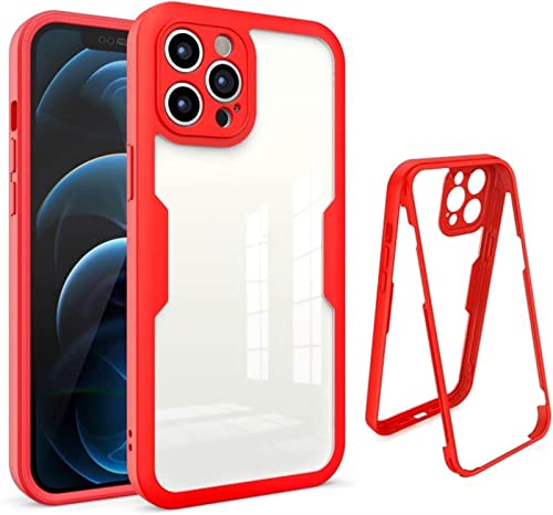 Protection intégrale à 360° iPhone 13 Pro Max avec cadre TPU rouge robuste