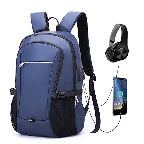 Preisvergleich Produktbild Cindeyar Laptop Rucksack Wasserdicht Reiserucksack Herren Daypacks Rucksack Grosse Kapazität Multifunktionsrucksack Schulrucksack Business Rucksack mit USB-Ladeanschluss 15.6 Zoll(Dunkelblau)