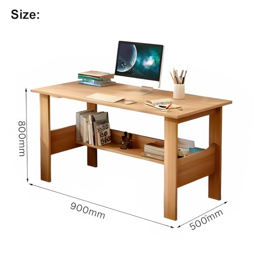 Image of MATTERHORN Engineered Wood Office Table, Work from Home Table with Shelf for Storage (DIY, 900 x 500 x 800 cm, MOOT0126-10001) (Beige)