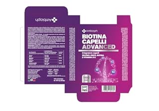 Biotina Capelli ADVANCED - Integratori per Capelli con Zinco, Selenio e Vitamina B12 – Formula rinforzante e di Crescita capelli, unghie e pelle – 160 cpr, Vitamine per capellì. BIOTINA - Ambioph