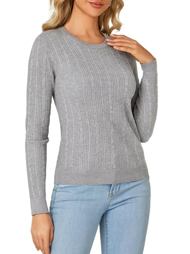 Image of LYANER Women's Fall Rib Knit Crewneck Fitted Long Sleeve Pullover Sweater Top