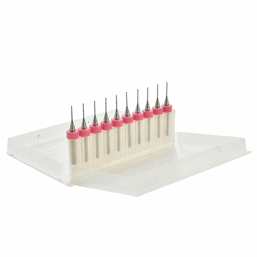 10CPS/Caja 0,8mm PCB plástico Acero Inoxidable Broca tungsteno Acero carburo Grabado Broca BitMicro Mini Juego de Brocas