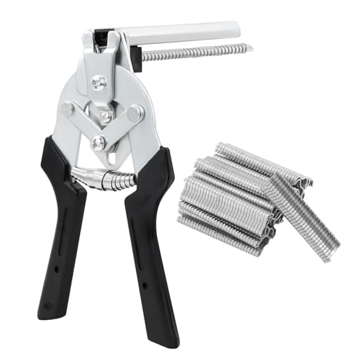 Pince à saucisses, pince de clôture avec 600 clous M, pince à saucisses, pince à anneau Hog pour clôtures, cages et meubles