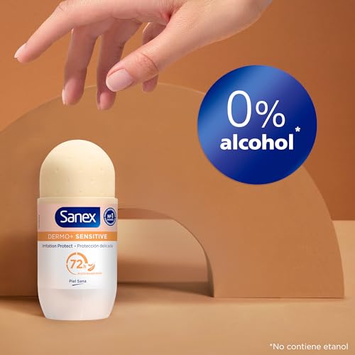 Miniatura 4 de Sanex Dermo+ Sensitive Desodorante Antitranspirante Roll-On 72 Horas Pack 6 x 50ml - Protección eficaz contra el sudor y el mal olor – Dermatológicamente testado – 0% alcohol* - Para piel sensible