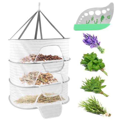 QKDS Herb Drying Rack 3 Layer Hanging Mesh Net, 2pcs/Set