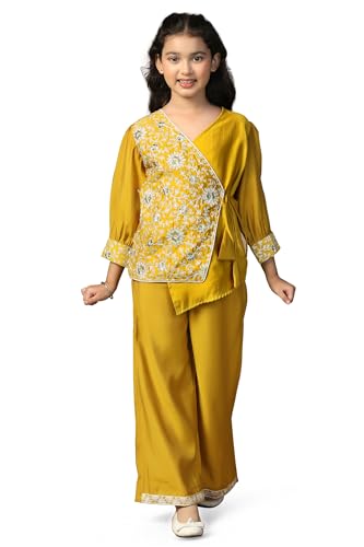 Image of Fashion Dream Girls Chanderi Ethnic Top & Palazzo Set|Indo Western Set|Salwar Suit