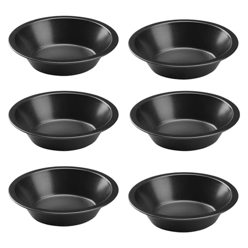 Guaber Molde para Tartas En Miniatura De Acero Carbono Antiadherente 5 Pulgadas Tartas En Miniatura Quiches Y Postres Resistente Apto Horno Duradero Acero Carbono