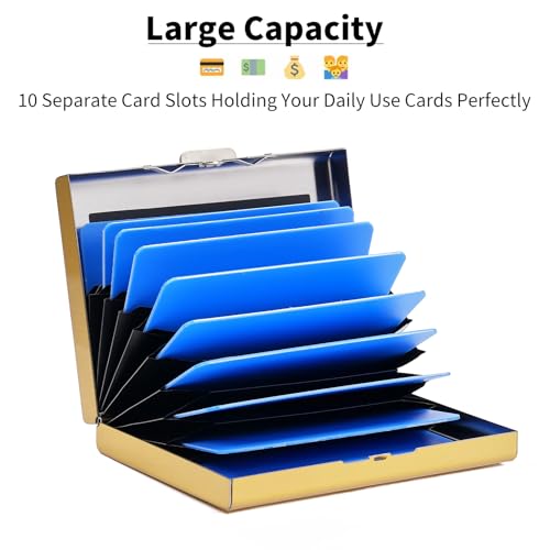 Image of Credit Card Holder Wallet Stainless Steel Card Case RFID Blocking Business Card Holder Protector for Women Men