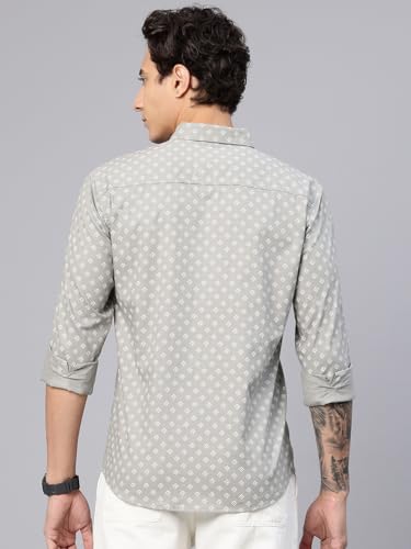 Image of Majestic Man Custom Abstract Printed Pure Cotton Slim Fit Casual Shirt