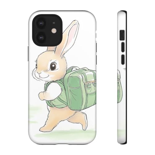 Coque de protection rigide mate iPhone 12 motif lapin mignon