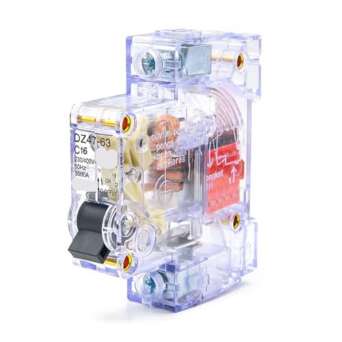 Magnetotérmico 1P 16A DZ47-63 interruptor automático transparente contra sobrecargas 2