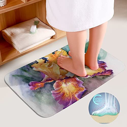 DAIERCY Rutschfestes Badezimmer-Teppich-Set, 3-teilig, Badematten-Set, gelbe Blumen, Badteppich und U-förmige… – Bild 6