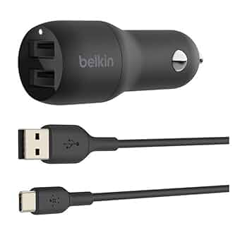 Belkin BOOST↑CHARGE™ PRO  Car Charger Amazon.com: Belkin BoostCharge Dual Car Charger 42W w/Fast