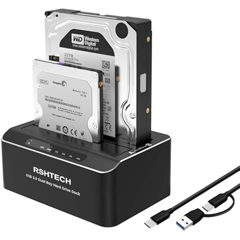 RSHTECH Dual Bay Hard Drive Docking Station Cover