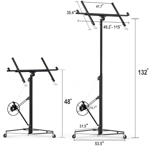 11FT Drywall Panel Lift - 150LB Capacity Heavy Duty Sheetrock Hoist — view 6