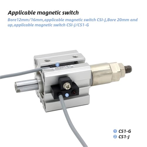 Vérin pneumatique compact à course réglable et détection magnétique - 5