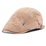 TREWQ Sombrero Plano Masculino Algodón Ajustable Transpirable Sombrero De Caza De Conducción Sombrero De Golf Sombrero De Conducción brown-54cm-59cm