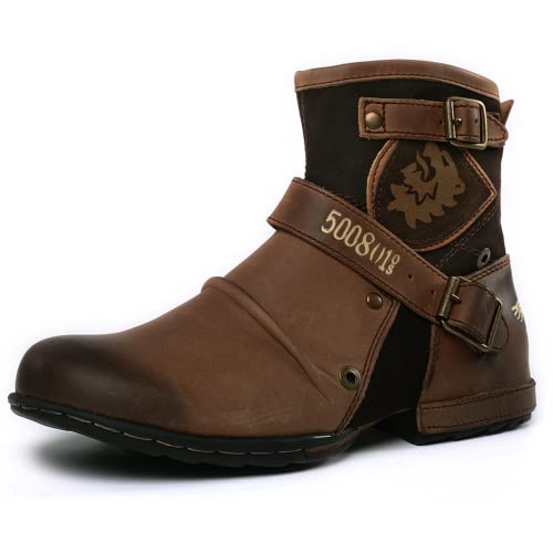 Chaussures brodées bout carré pour homme style biker raffiné
