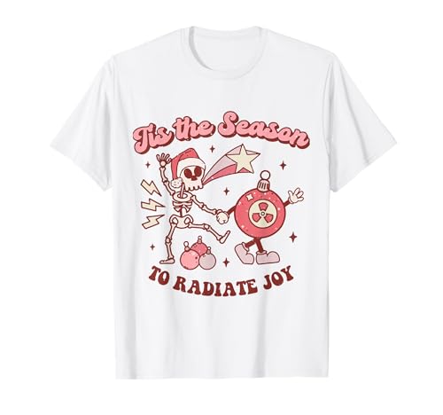 Radiologist Retro Christmas Xray Groovy Xmas Radiology Funny T-Shirt