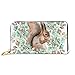 Produktbild JHGFG Mode Handtasche Reißverschluss Brieftasche Eichhörnchen Blumen isoliert auf weißem Telefon Kupplung Geldbörse Abendkupplung Blockieren Leder Brieftasche Multi Card Organizer