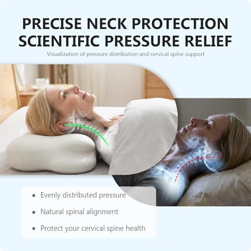 TGAHY Cloud Pillow, Cloud Neck Pillow, Ergonomic Memory Foam Pillows, Adjustable Cervical Neck Support Pillow with Breathable Pillowcase for Side Back Stomach Sleepers(White) by TGAHY - Used condition - Image 3
