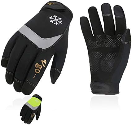 Vgo... 2 Pairs 32 or Above 3M Thinsulate C40 Lined High Dexterity Touchscreen Synthetic Leather Winter Warm Work Gloves,Waterproof Insert (SL8775FW)