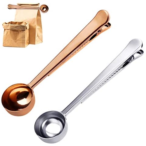 Stainless Steel Coffee Scoop with Bag Clip Cover