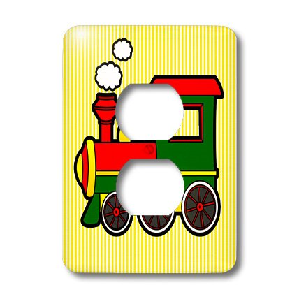 Plaque de Finition 2 Plug Train Rouge Vert Jaune à Rayures lsp_25422_6
